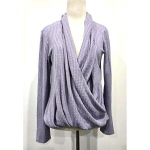 Anthropologie‎ Akemi + Kin Woodruff Knit Wrap Purple Blue Sweater Women's Small